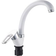 Смеситель д/кухни ЭВЕРЕСТ кер 35мм. В59-274А  высок. излив, гайка (белый)