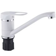 Смеситель д/кухни ЭВЕРЕСТ кер 40мм. В49-0257 с длиннным изливом, гайка (белый)