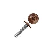 Саморез 4,2 х 16 RAL8017 (Коричневый) по мет с пресс-шайбой острый/1000/