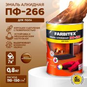 Эмаль ПФ-266 алкидная желто-коричневая 0,8 кг/14/FARBITEX/