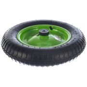 Колесо пневмо для тачки 3,50 -8 под ось 16мм. зеленое