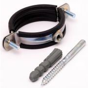 Хомут сантехнический 108-116мм с резин.уплот. и шпилькой М10 /2шт/