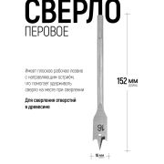 Сверло по дереву перовое 16мм