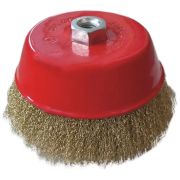 Щетка для УШМ «чашка»100 мм. латун. проволока М14 /Hobbi/