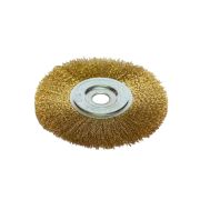 Щетка-крацовка для УШМ плоская,желтая 100 мм/Hobbi/