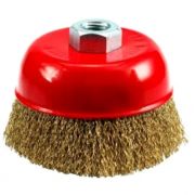 Щетка для УШМ «чашка» 60 мм. латунная  проволока М14