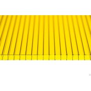 Сотовый поликарбонат 2100 х 6000 х 4,0мм.ЖЕЛТЫЙ /500гр/м2/