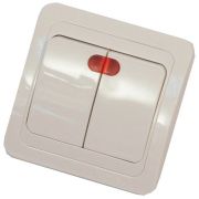 Выключатель Марс 2 кл с подсв с/у В0123/10 шт/