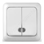 Выключатель Юпитер 2кл с подсв о/у О0123