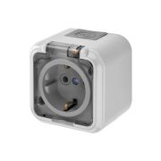 Розетка 1-мест О/У С/З АКВА с крышкой IP54 Bylectrica