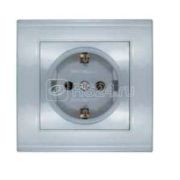 Розетка Бриллиант 1 мест С/У. С/З  серебро,керамика