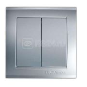 Выключатель Бриллиант 2кл С/У серебро