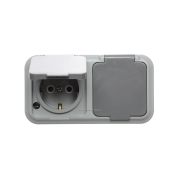 Розетка 2-мест О/У С/З АКВА с крышкой IP54 Bylectrica