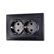 Розетка NE-AD 2 мест С/У. С/З керамика,ЧЕРНЫЙ
