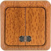 Выключатель Бук 2 кл с подсв о/у