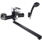 Смеситель д/ванны ЭВЕРЕСТ кер B22-274F плоский прямой излив,черный